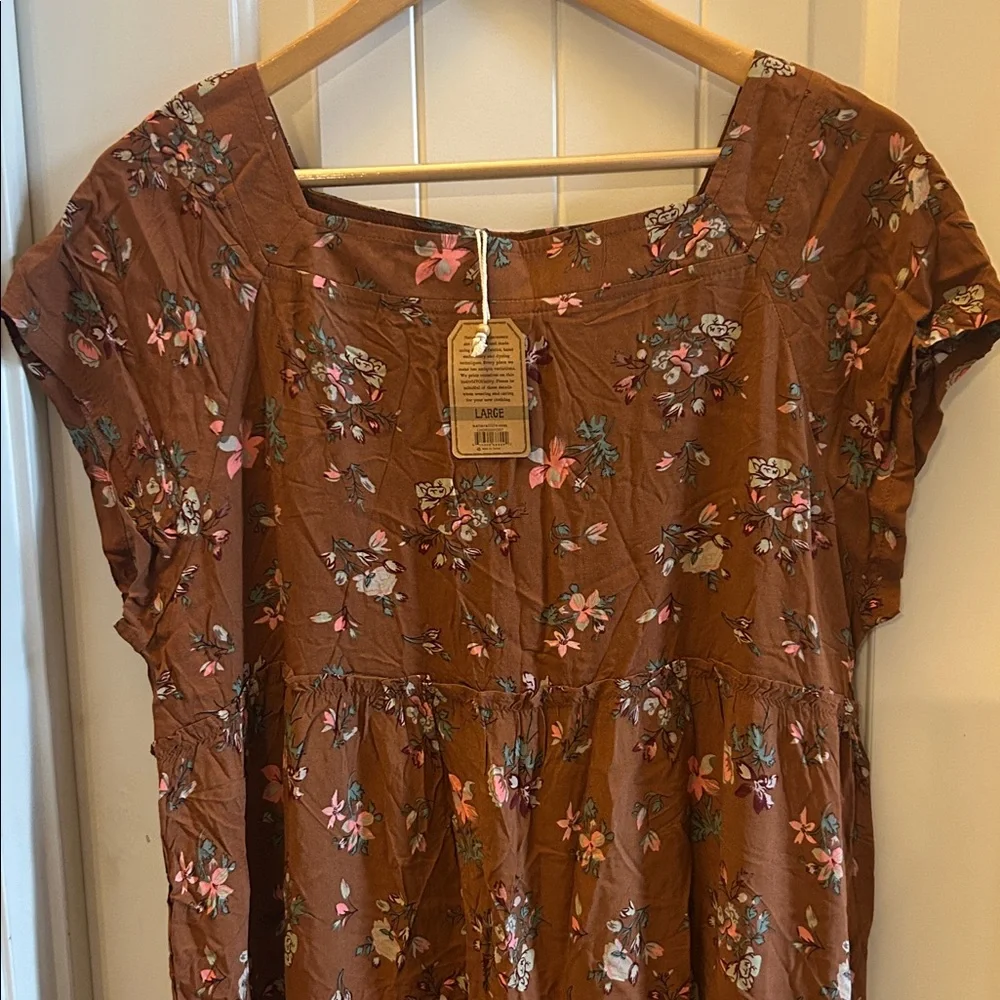 NATURAL LIFE Floral Brown Maxi Dress - Picture 3 of 8